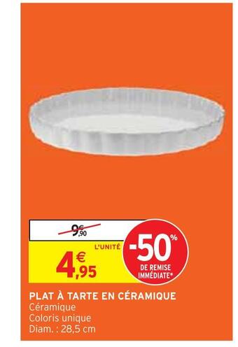 Intermarché Plat à tarte en céramique offre