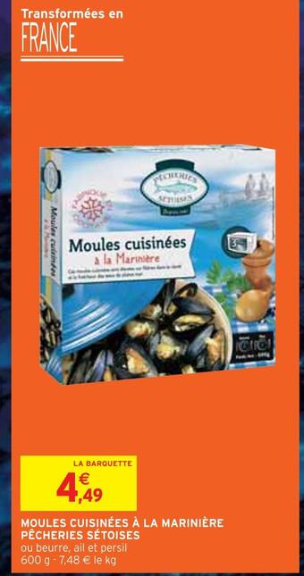 Pêcheries sétoises moules cuisinées à la marinière