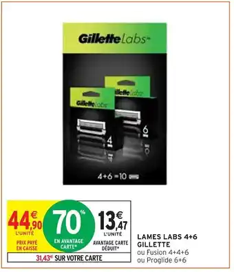 Intermarché Gillette lames labs 4+6 offre