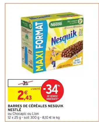 Intermarché Nestlé barres de céréales nesquik offre