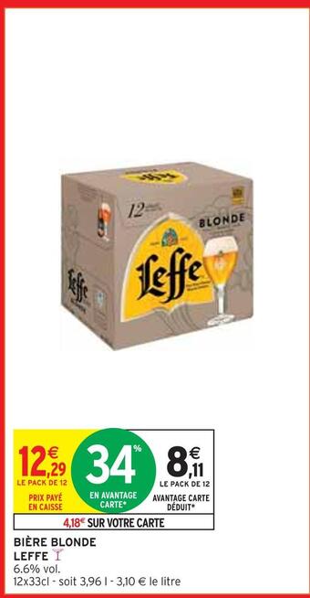 Intermarché Leffe bière blonde offre