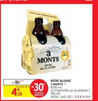 Intermarché 3 monts bière blonde offre