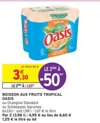 Intermarché Oasis boisson aux fruits tropical offre