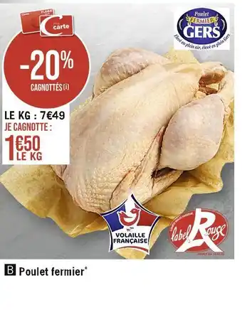 Casino Supermarchés Poulet fermier offre