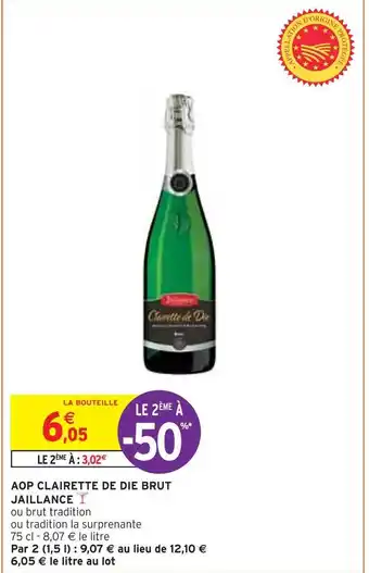 Intermarché Jaillance aop clairette de die brut offre