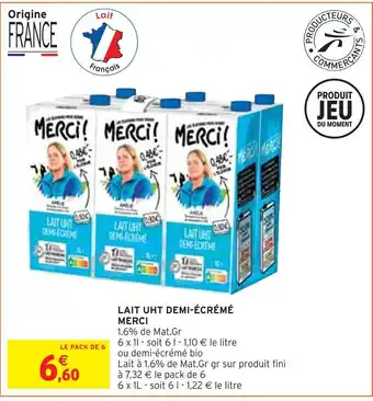 Intermarché Merci lait uht demi-écrémé offre
