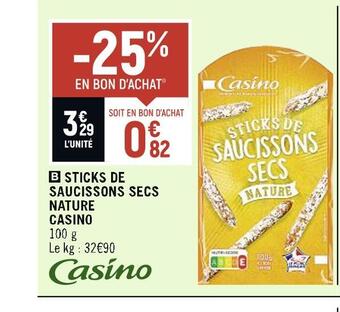 Petit Casino Casino allumettes de lardons fumés offre