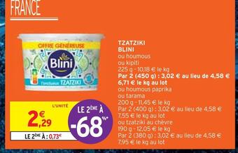 Intermarché Blini tzatziki offre