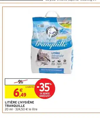 Intermarché Tranquille litière l'hygiène offre
