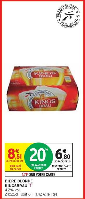 Intermarché Kingsbrau bière blonde offre