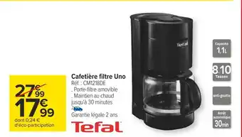 Carrefour Tefal cafetière filtre uno offre
