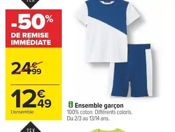 Carrefour Tex ensemble garçon offre