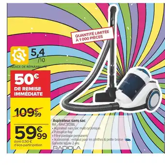 Carrefour Radiola aspirateur sans sac offre