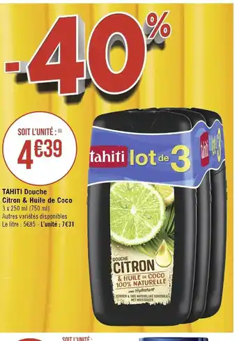 Tahiti tahiti douche citron & huile de coco
