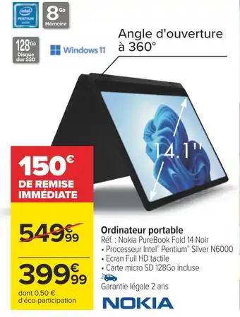 Carrefour Nokia ordinateur portable offre