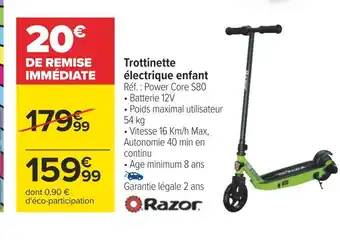 Carrefour Razor trottinette électrique enfant offre
