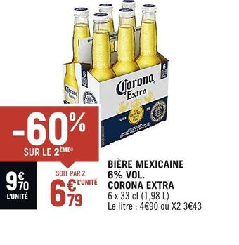 Spar Corona extra bière mexicaine 6% vol. offre