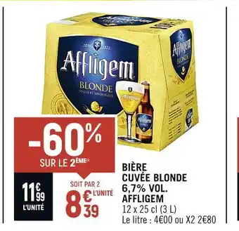 Spar Affligem bière cuvée blonde 6,7% vol. offre