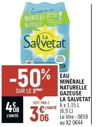 La salvetat eau minérale naturelle gazeuse