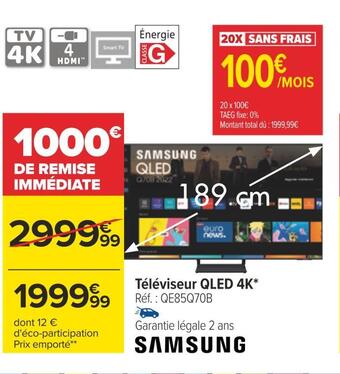 Carrefour Samsung téléviseur qled 4k offre