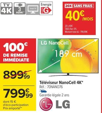 Carrefour Lg téléviseur nanocell 4k offre