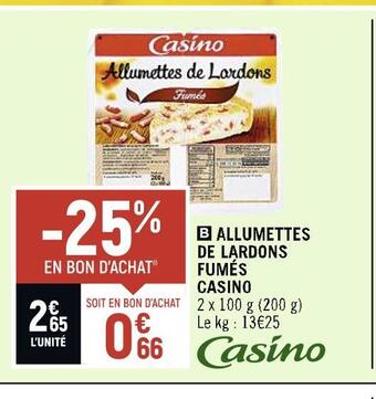Casino allumettes de lardons fumés