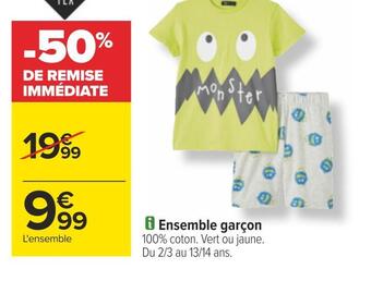 Carrefour Tex ensemble garçon offre