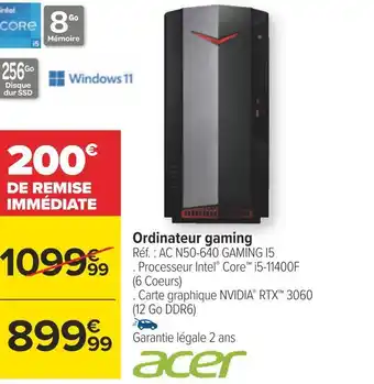 Carrefour Acer ordinateur gaming offre
