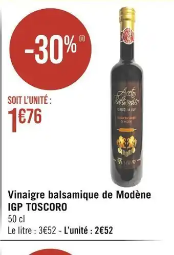 Toscoro vinaigre balsamique de modĂšne igp