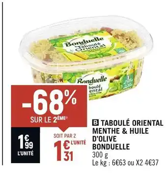 Spar Bonduelle taboulé oriental menthe & huile d’olive offre