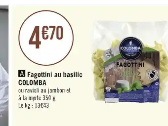 Colomba fagottini au basilic