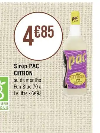 Casino Supermarchés Pac sirop citron offre