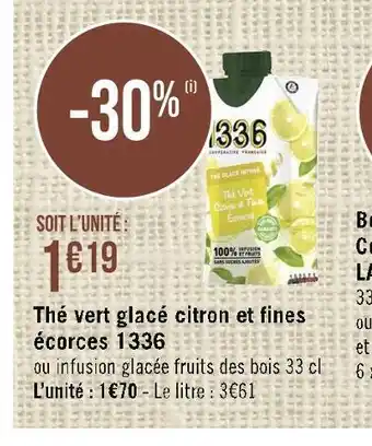 Casino Supermarchés 1336 thé vert glacé citron et fines écorces offre