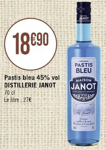 Distillerie janot pastis bleu 45% vol