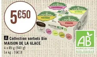 Casino Supermarchés Maison de la glace collection sorbets bio offre