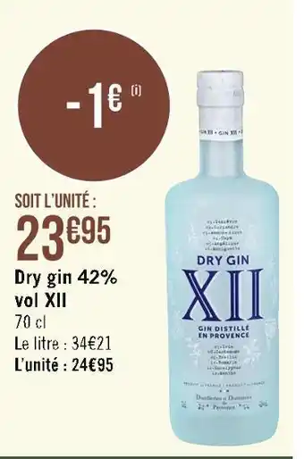 Casino Supermarchés Dry gin 42% vol xii offre