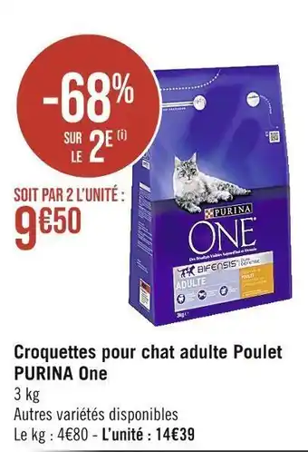 Casino Supermarchés Purina one croquettes pour chat adulte poulet offre