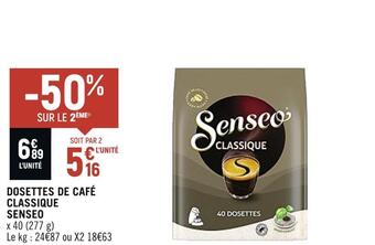 Spar Senseo dosettes de café classique offre