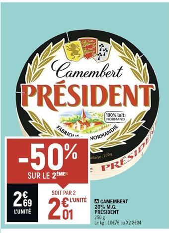 Spar Président camembert 20% m.g. offre