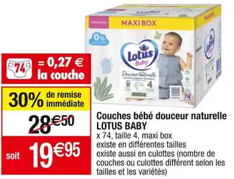Cora x Carrefour Lotus baby couches bébé douceur naturelle offre