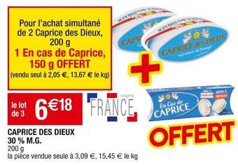 Cora x Carrefour Caprice des dieux caprice des dieux 30 % m.g. offre
