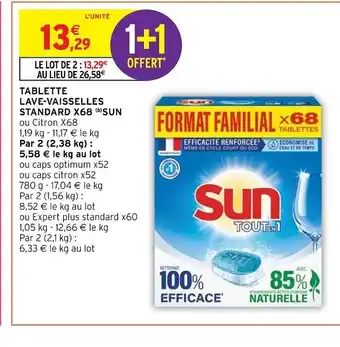 Sun tablette lave-vaisselles standard x68