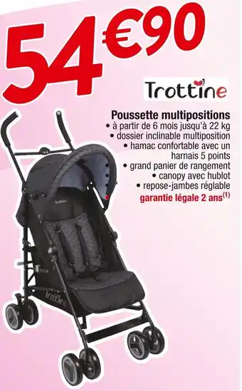 Cora x Carrefour Trottine poussette multipositions offre