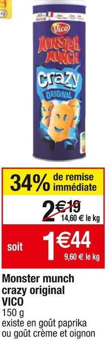 Cora x Carrefour Vico monster munch crazy original offre