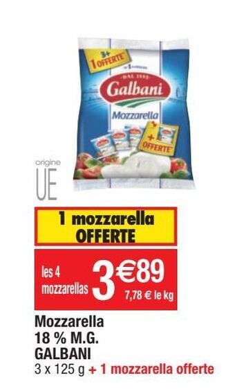 Cora x Carrefour Mozzarella galbani offre