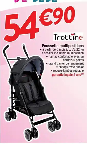 Cora x Carrefour Poussette multipositions offre