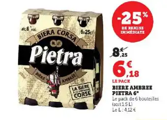 Super U BIERE AMBREE PIETRA 6° offre