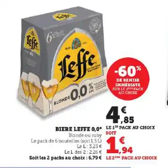 Super U BIERE LEFFE 0,0° offre