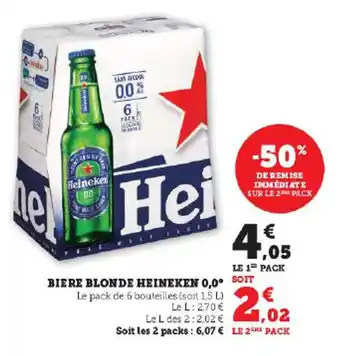 Super U BIERE BLONDE HEINEKEN 0,0° offre