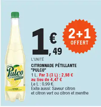 E.Leclerc Citronnade pétillante pulco offre